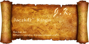 Jaczkó Kinga névjegykártya