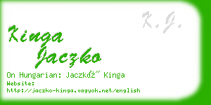 kinga jaczko business card